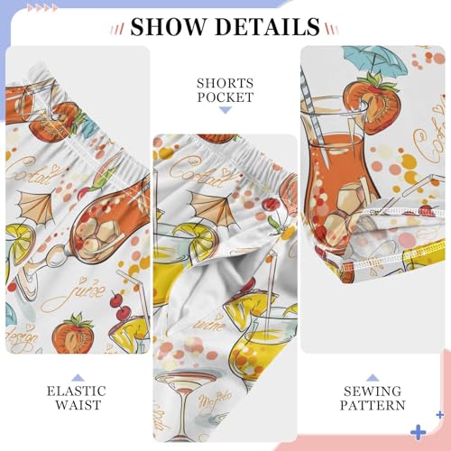 Hand Drawn Cocktail Berry Boys Pants for Kids Jogger Pants with Pockets S-XL4