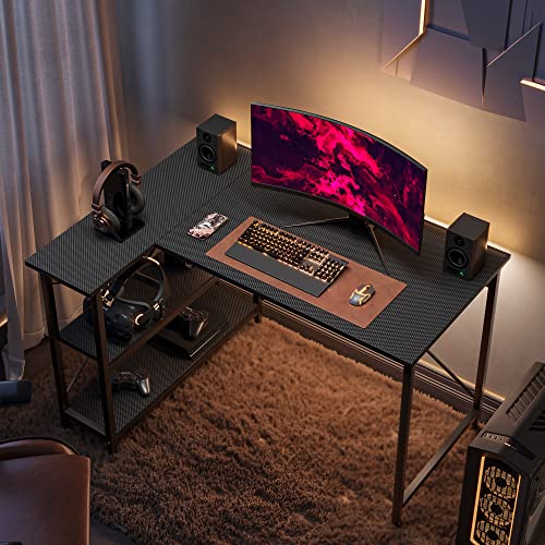 Reviews for Bestier Small L Shaped Gaming Desk with Shelves