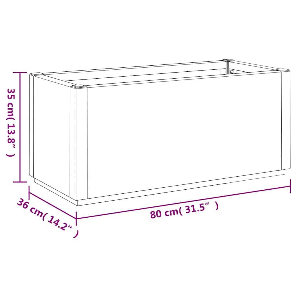 vidaXL Donica ogrodowa, ciemnoszara, 80x36x35 cm, PP, doniczka, donica ogrodowe, osłona na doniczkę, osłonka na doniczke, plastikowa donica