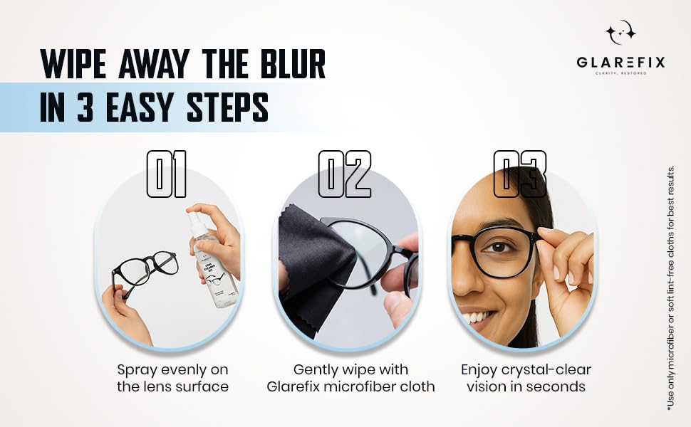 Image of Lens Cleaner Kit - 100ml Streak-Free Spray + Microfiber Cloth | Smudge-Free & Anti-Static Formula | Safe for Eyeglasses, Sunglasses, Camera Lenses & Phone Screens