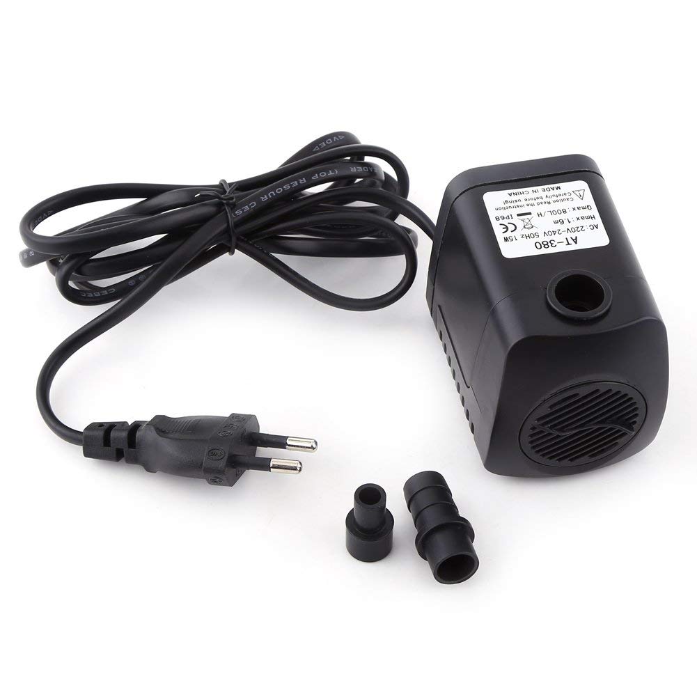 Mini Pompa Wodna Głębinowa, 220 V, 15 W, 800 l/h, do Basenów, Studni, Akwarium i Stawów Rybnych
