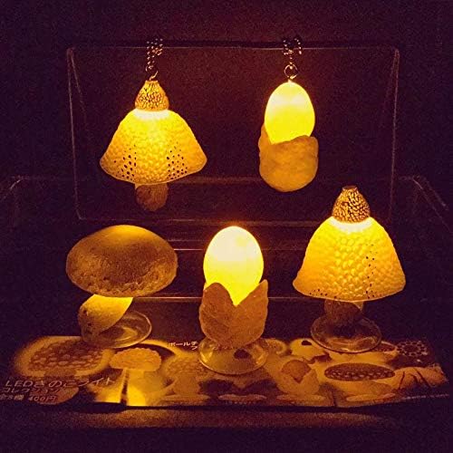 Kitan Club LED Mushroom Charms or Mini Light Plastic Figure - Beautiful, Lightweight Charms - Blind Box Includes 1 of 8 Collectable Figurines - Authentic Japanese Design - Made from Durable Plastic