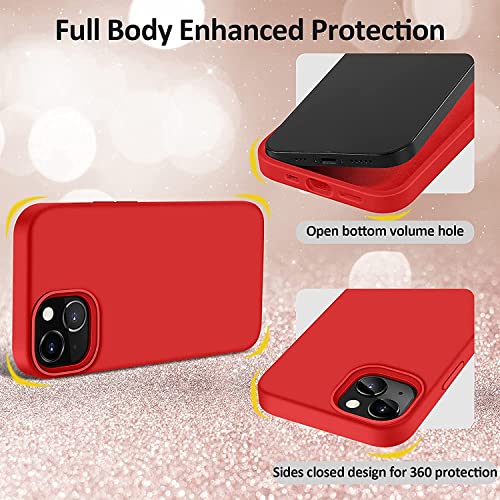 Image of MIDOS Back Cover Compatible with iPhone 14 Plus Case Liquid Silicone Full Protection Shock Proof Back Cover for iPhone 14 Plus (2022) 6.7 inch (RED)