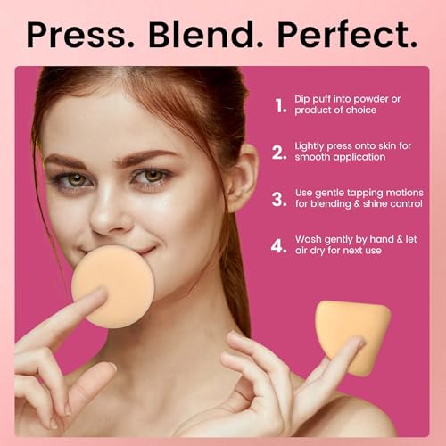 Image of Colors Queen Makeup Puff Set of 2 | Soft & Reusable Foundation Blending Sponge for Smooth, Even Base & Flawless Makeup Application | Easy to Clean Makeup Sponge for Loose, Liquid & Pressed Powder
