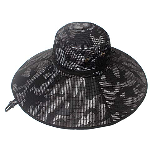 Image of HUAMULAN Wide Brim Sun Hats Men and Women Bucket Safari Fishing Hat for Hiking Garden Lawn Work Camping Outdoor