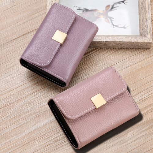 Small Wallet For Women Genuine Leather Accordion Wallet Mini Card Holder Organizer Mini Wallet Gift For Ladies Teen Girls Travel (light pink)4