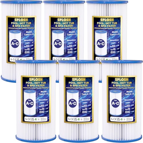 Splosh Type A Filter Cartridges - Pack of 6 Replacement Filters