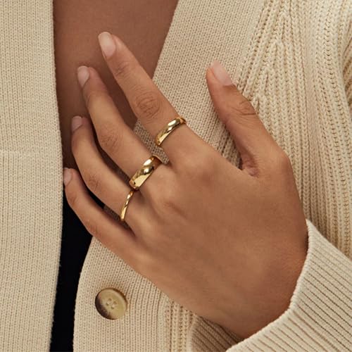 yeezii 25 pcs gold knuckle rings set for women cute stackable finger midi rings dainty gold chunky stacking statement womens ring pack