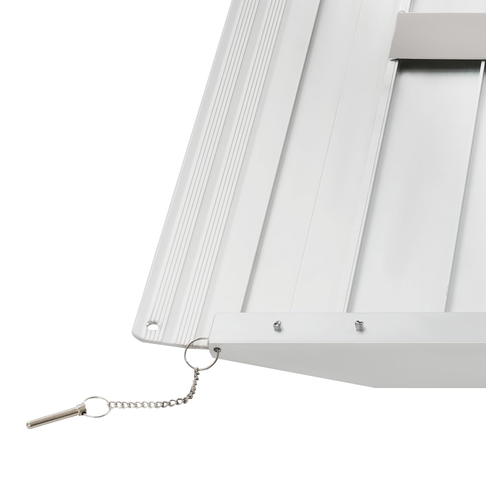 Rampa de aluminio para silla de ruedas, 91,5 cm, capacidad de carga de 272 kg, rampa de aluminio plateada y negra, rampa de 73 cm de ancho, rampa de umbral de 600 libras, rampa portátil con protección