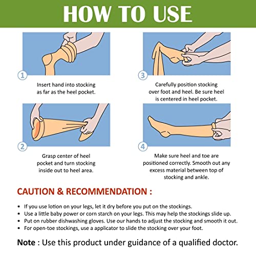 Image of AccuSure Medical Compression Varicose Vein Stockings (Anatomical Shape,Easy to use, Non Slippagen, Durable)-Thigh Length for Varicose Veins Can Be Used By Men & Women