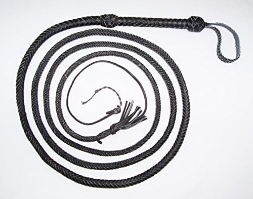 12 Foot 12 Plait BLACK Bullwhip Real Leather BULLWHIP BULL WHIP