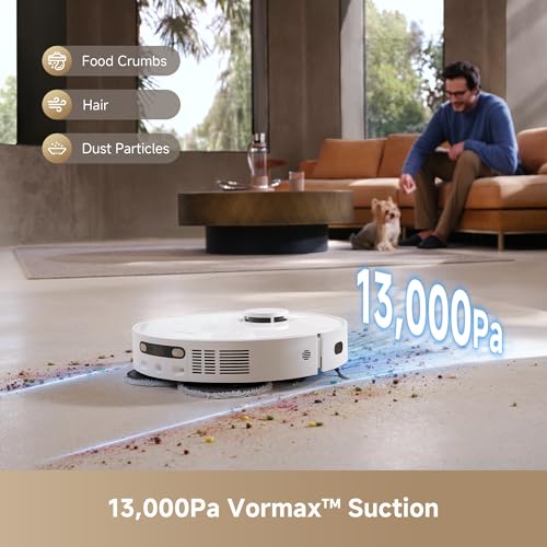 DREAME Govac 401 Robot Vacuum and Mop Combo, 100 Days Self-Emptying Robotic Vacuum, 15,000Pa Suction, Auto Mop Wash & Heat Dry, 10.5mm Auto-Lift Robot Vacuum Cleaner for Pet Hair/Carpet/Hard Floor - Image 3