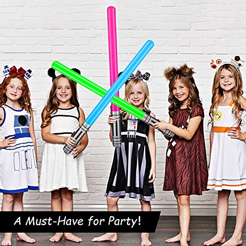 12Pcs Inflatable Light Saber Sword Party Balloons, Light Saber Sword Stick Balloons Set For Costume Fancy Dress Party Favors Halloween Party Supplies Balloons Photo Booth Props (6 Colors) #TOP6