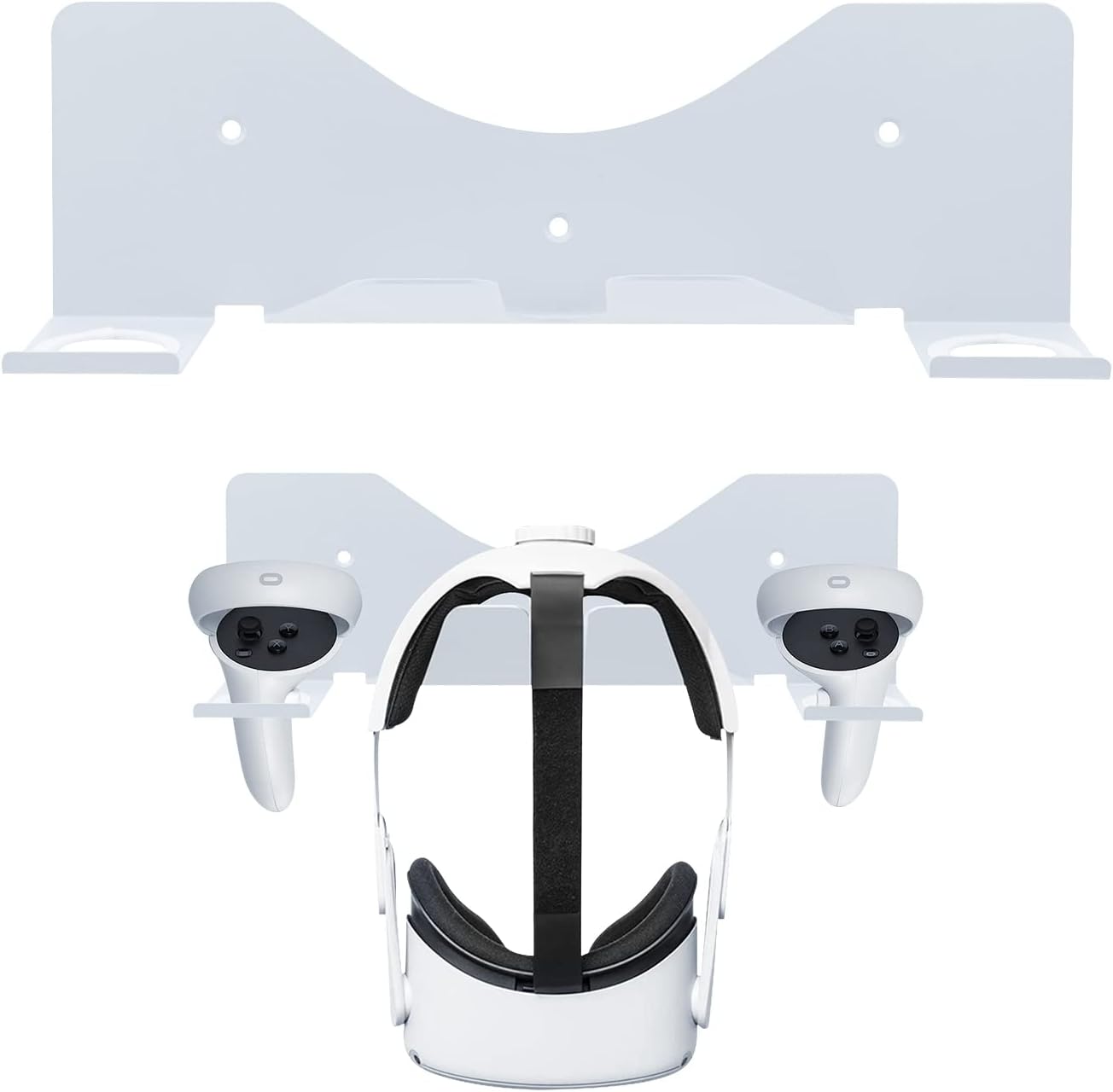 Mcbazel VR Wall Mount Storage Stand Hook for Quest 2/Quest 3/3s, Quest 2 VR Headset Wall Mount Storage Stand with Screws for Quest 2/Quest 3/3s, White