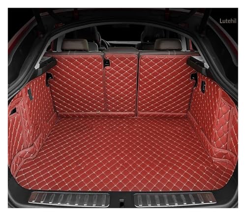 Alfombrilla Antideslizante para A4 para Allroad para Avant Sedan MK5 B9 2017-2024 Estera Maletero Coche 3D Almohadillas Forro Carga Accesorios Cubeta De Maletero(Vino Rojo)