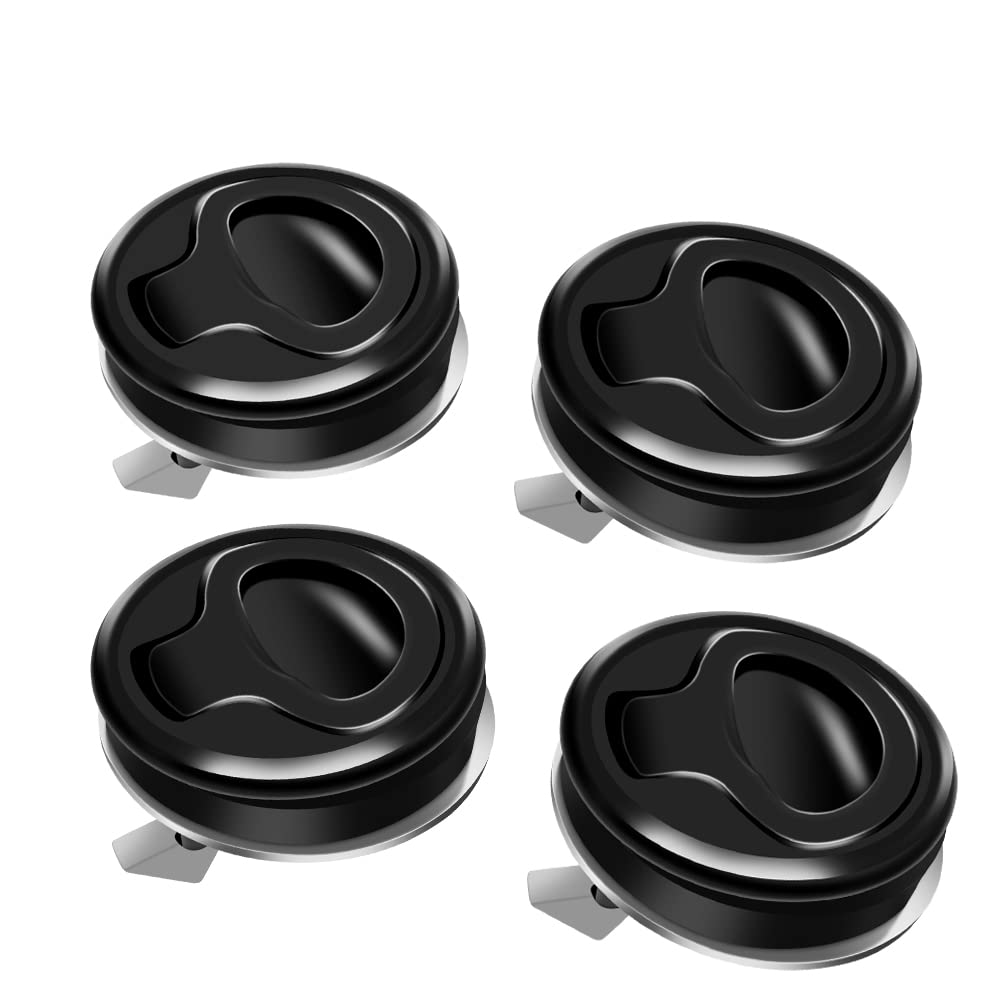 WJSKDQ4PCS Flush Pull Latch 1.5" Handle Lift Slam Latch for Boat Deck Door Locker Cabinet Hardware Marine Hatch Latch Black