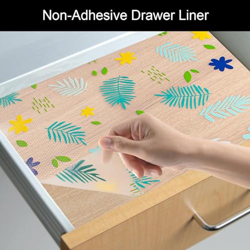 Image of Multipurpose EVA Shelf Liner Roll Flower, 45x300cm - Anti Slip Cupboard Mat, Kitchen Drawer Liner, Fridge Shelf Protector, Water Resistant Wardrobe Mat, Washable Non Slip Storage Liner Sheet