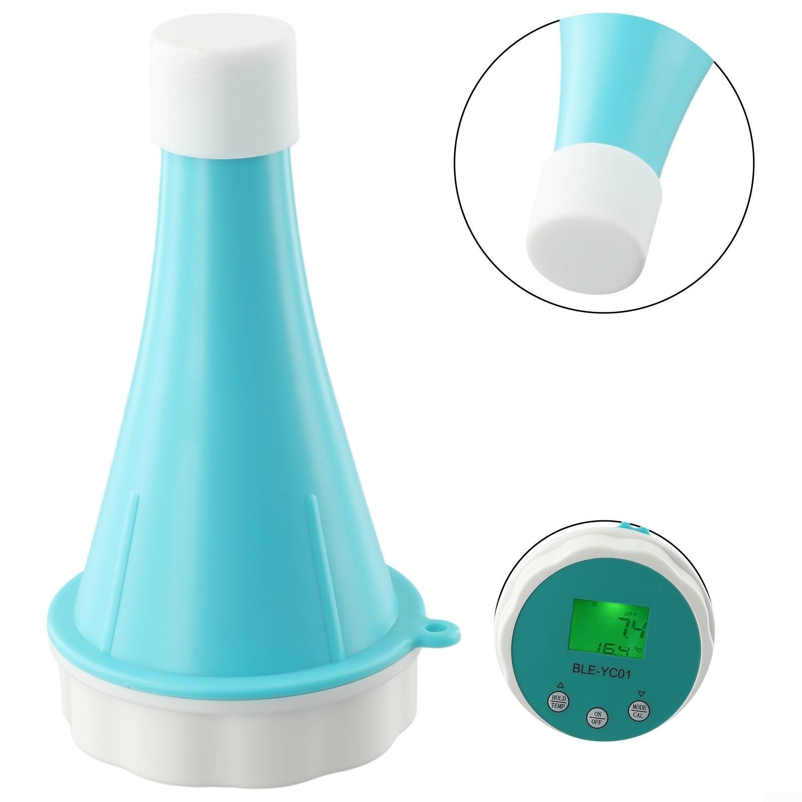 Probador de la temperatura del Orp del pH de Digitaces para el análisis del agua potable, dispositivo 6-en-1 con el App móvil y la sonda de cristal