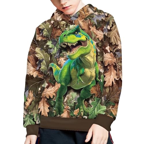 Image of WELLFLYHOM Boys Hooded Sweatshirts Hoodie Pullover Cool Graphic Crewneck Blouses Size 6-16