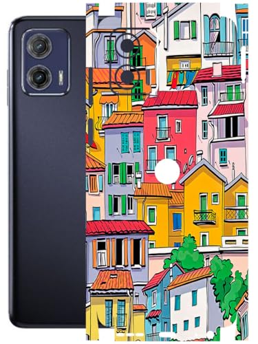 Image of AtOdds - Full Body Back Screen Guard Protector Film - Lamination Wrap Skin Sticker Compatible with Moto G73 (5G) | Scratchproof Matte Finish (Concrete Jungle)