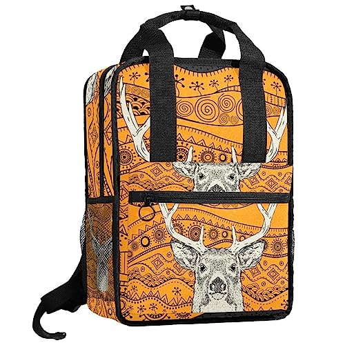 Sac à dos pour garçons multicolore motif cerf africain pour l'école