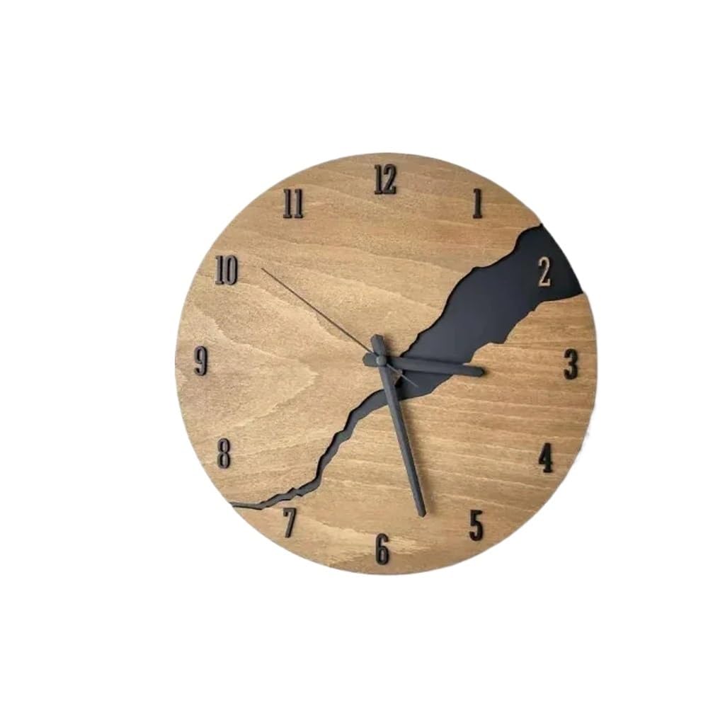 Mur en bois fissuré décoratif avec fond d'horloge murale intégrée