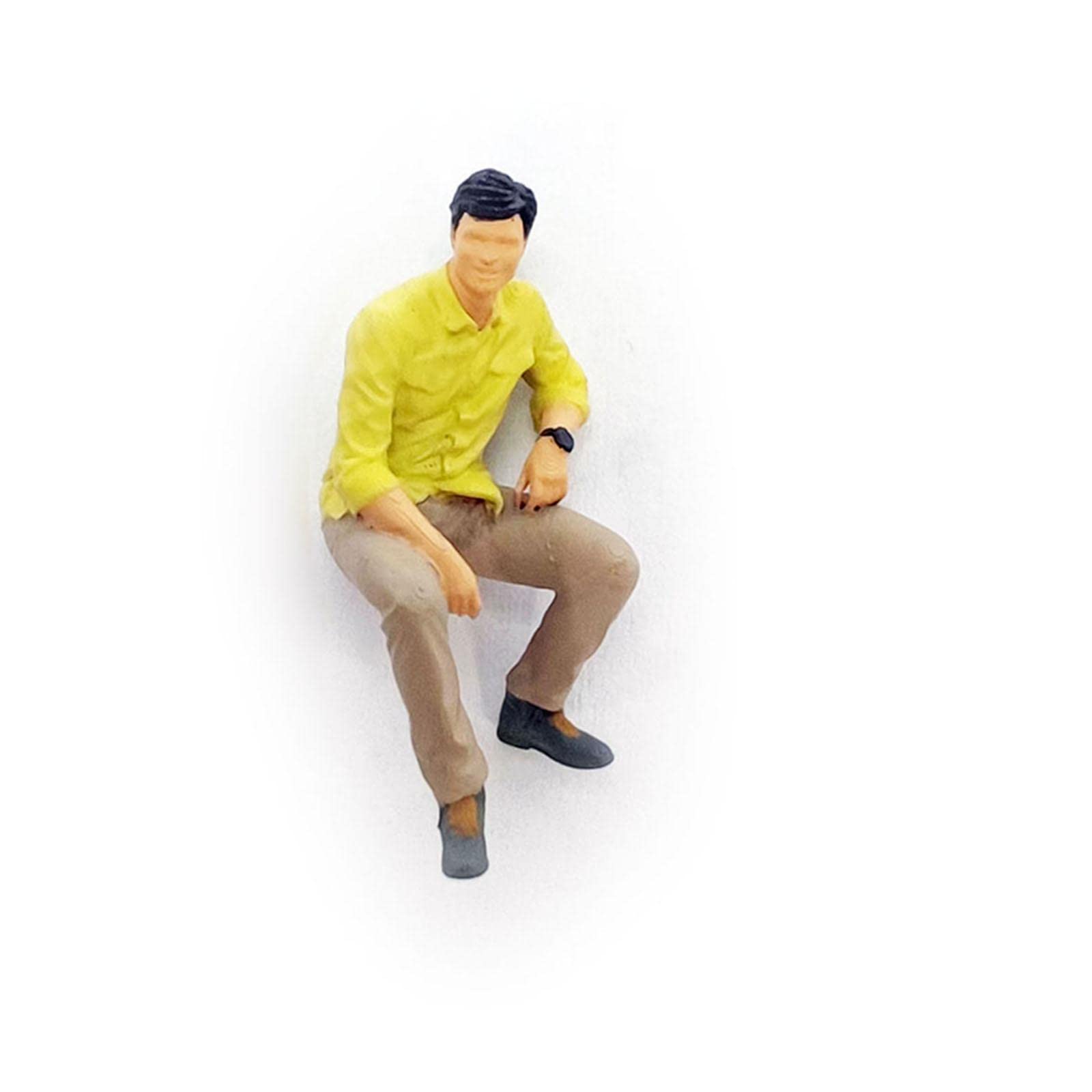 2 Pezzi Figure Persone Miniatura Modellini Personaggi Accessori Diorama Scenari Resinato Adatto per Decorazione Casa Educazione Gioco Fotografia Colle, Kaki