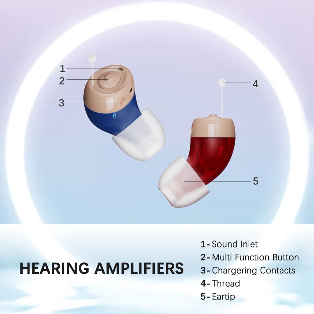 JINGHAO Amplificateur De Son Réchargeables Paires Complètes avec Boîtier de Chargement Portable(Droit & Gauche)