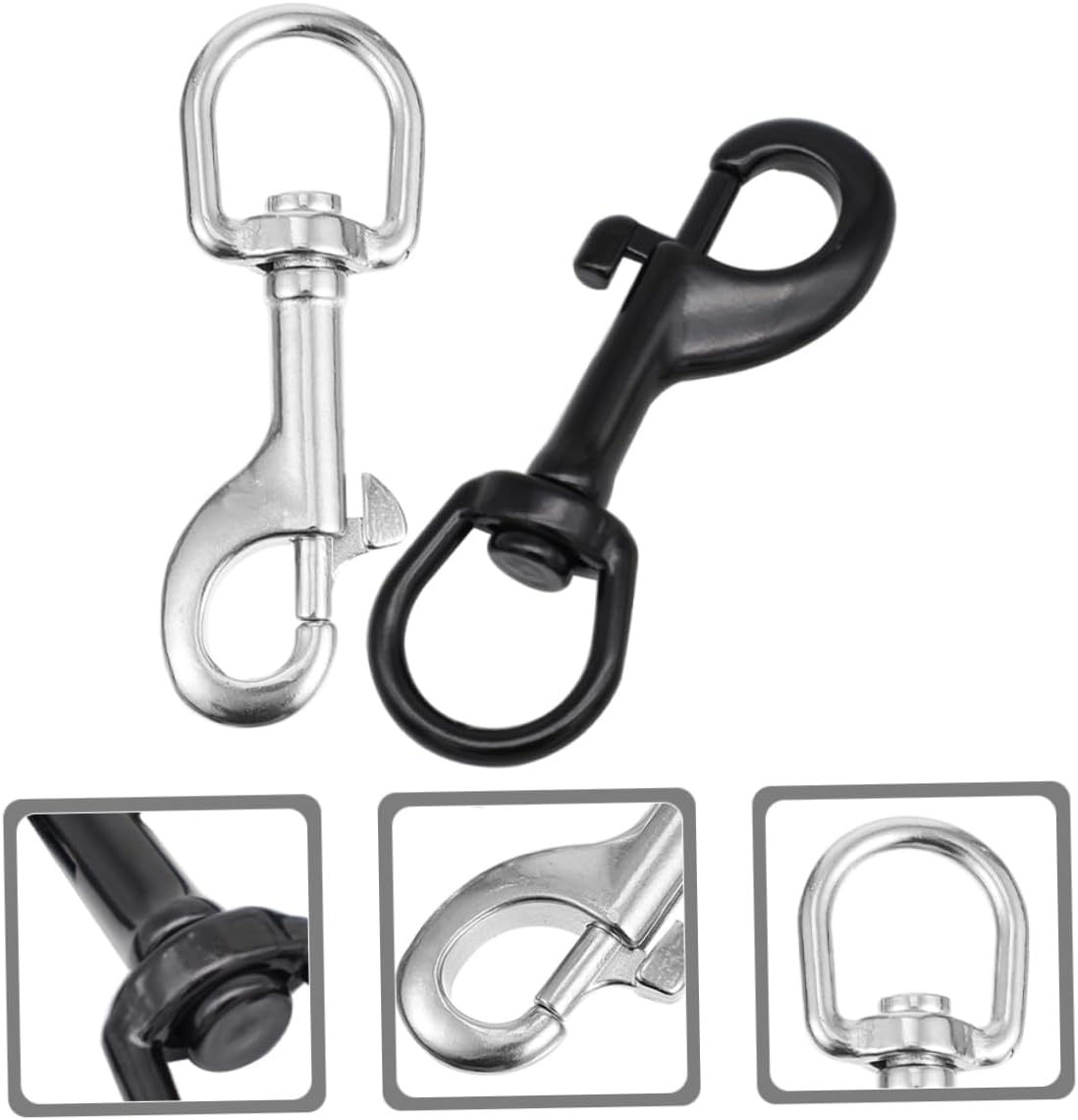Double Ended Pulling Buckle Snaps Hook,Double-End 6 Pcs Stainless Steel Spring Hook Hooks s an Fittings Dog