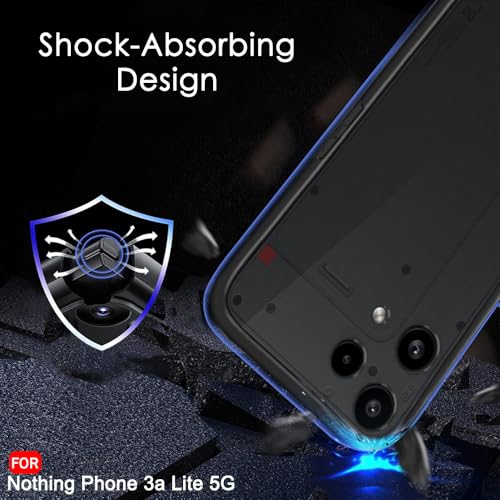 Image of TheGiftKart Hybrid Shockproof Back Cover Case for Nothing Phone 3a Lite 5G | Hard Back Cover Case for Nothing Phone 3a Lite 5G (PC & TPU, Translucent Smoke Matte Back, Black Sides)