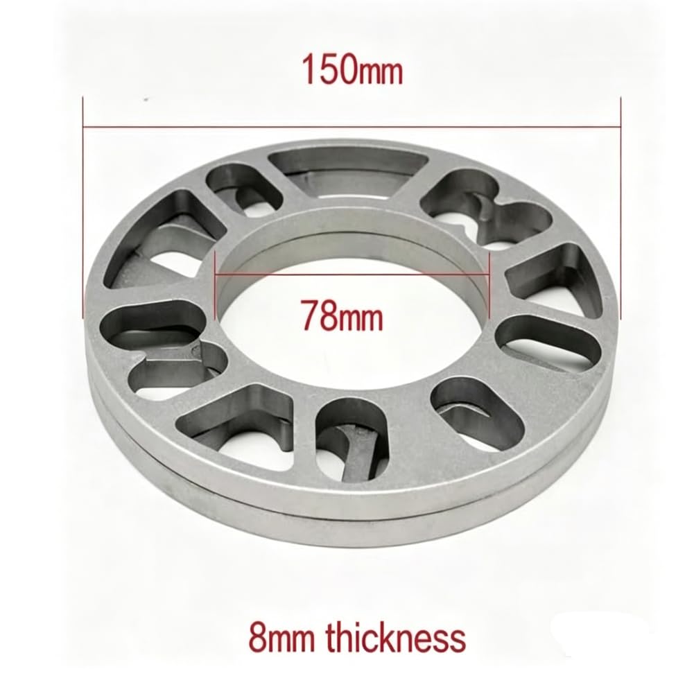 4 Piezas 8 Mm Separadores Universales de Aleación de Aluminio | Espaciadors de Rueda Centrado en El Cochede, Junta Et de Cubo Universal de 4 o 5 Orificios