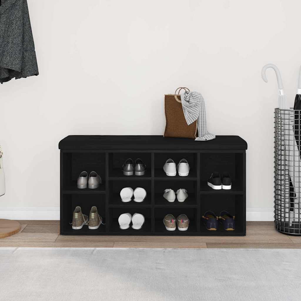 Zapatero Negro Roble 102 x 32 x 50 cm Madera Mecanizada
