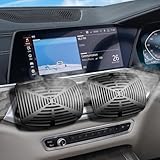 Honseadek Deflector de ventilación de coche, guía de flujo de aire retráctil para control de dirección de 360°, parabrisas ajustable para salida de CA del coche, material ABS negro (grande)