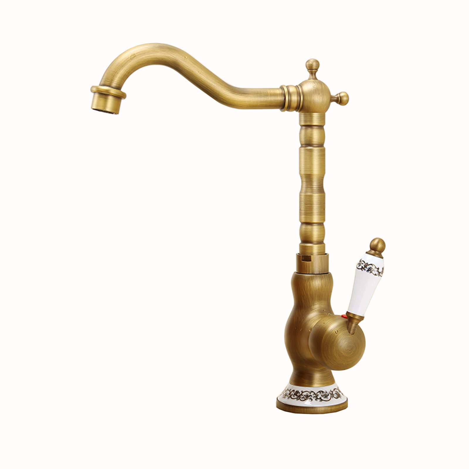 Cuisine de robinet d'évier en laiton vintage monotrou