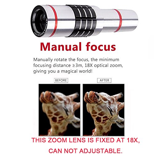 Youniker Optical Camera Lens Kit For Samsung Galaxy Note 5,18X Manual Focus Telephoto Lens For Samsung Note 5,Including 18X Aluminum Zoom Telescope Camera Lens With Tripod + Samsung Note 5 Case #TOP4