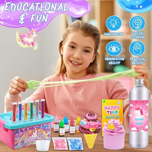Miniatura 5 de Vipnaji Kit Fluffy Slime Para Niñas Para Hacer Slime Fluffy De Helado, Esponjoso, De Mantequilla, Nube Y Espuma! Slime Para Niños Kit Regalos Para Niñas Y Niños