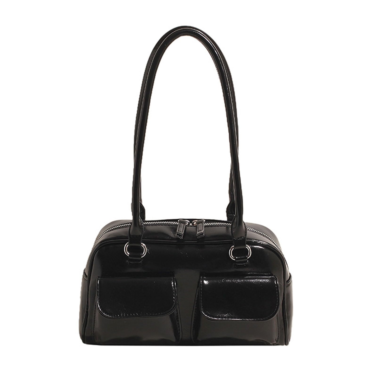Sac à main rétro coréen sous les bras à double poche et fermeture éclair pour femme