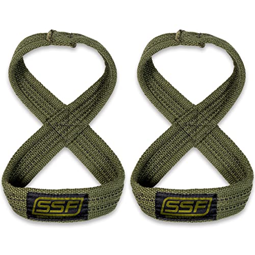 SERIOUS STEEL FITNESS Red Figure 8 Lifting Straps | Deadlift & Strongman Axle Straps - 3 Sizes
