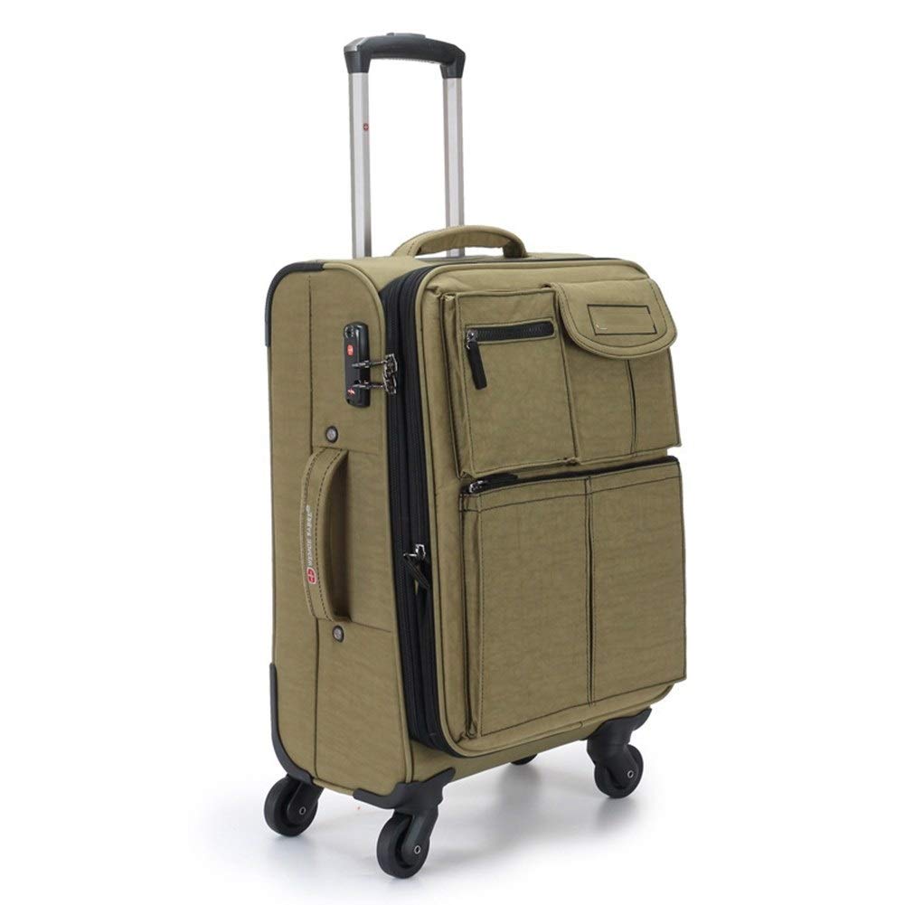 ADITAM ZHANGQIANG Valigia Trolley Trolley da Viaggio Leggero con Ruote Approvato da Cabina Bagaglio a Mano (Color : ArmyGreen, Size : 28 Inches) Double The Comfort