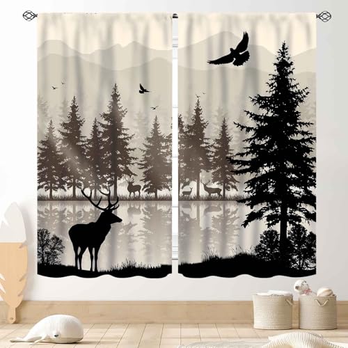 TKUYO Farmhouse Deer Curtains