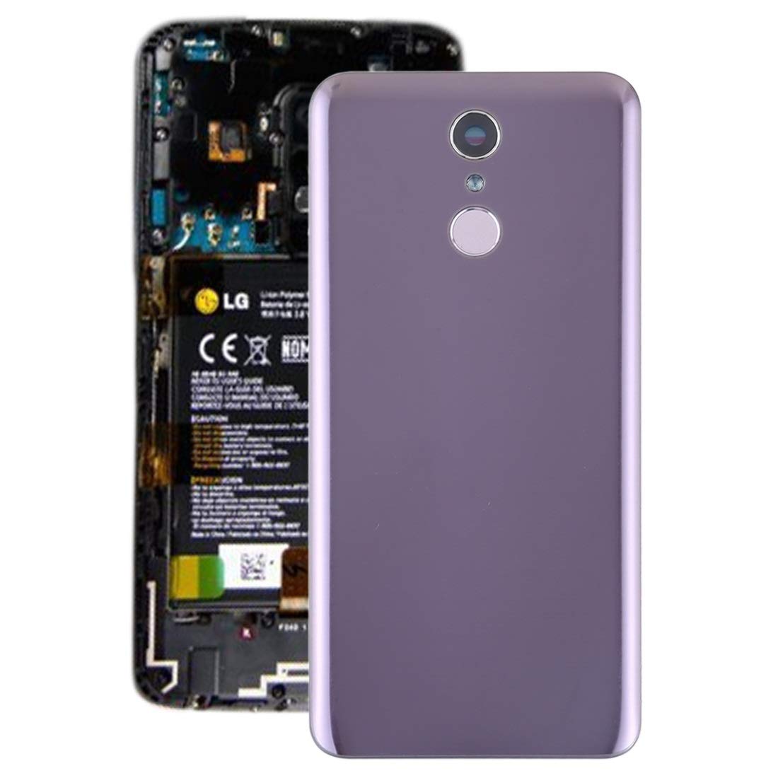 Couvercle batterie pour LG Q7 objectif photo rayé violet