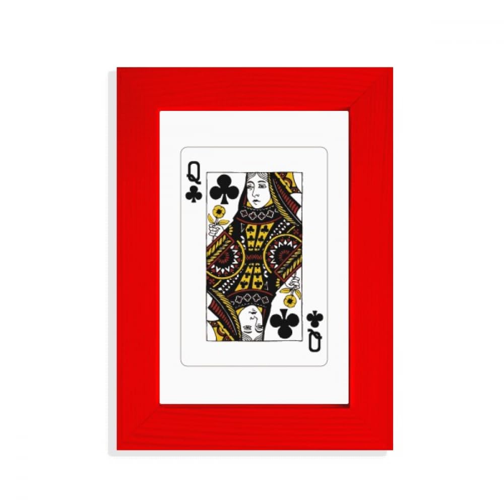 Cadre photo motif cartes à jouer rouge Club Q pour vos soirées poker