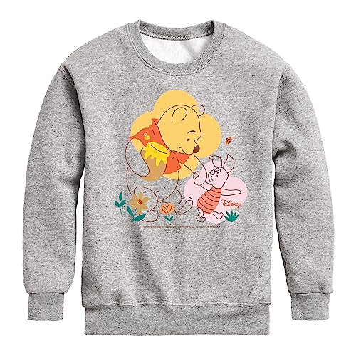 Disney Winnie The Pooh - Piglet and Pooh Go On a Journey - Toddler and Youth Crewneck Fleece Sweatshirt