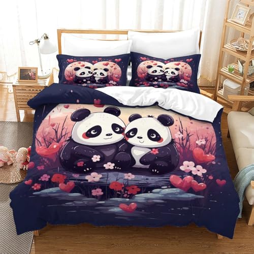 Funda nórdica de panda suave para evitar alergias en niños con cremallera práctica 3