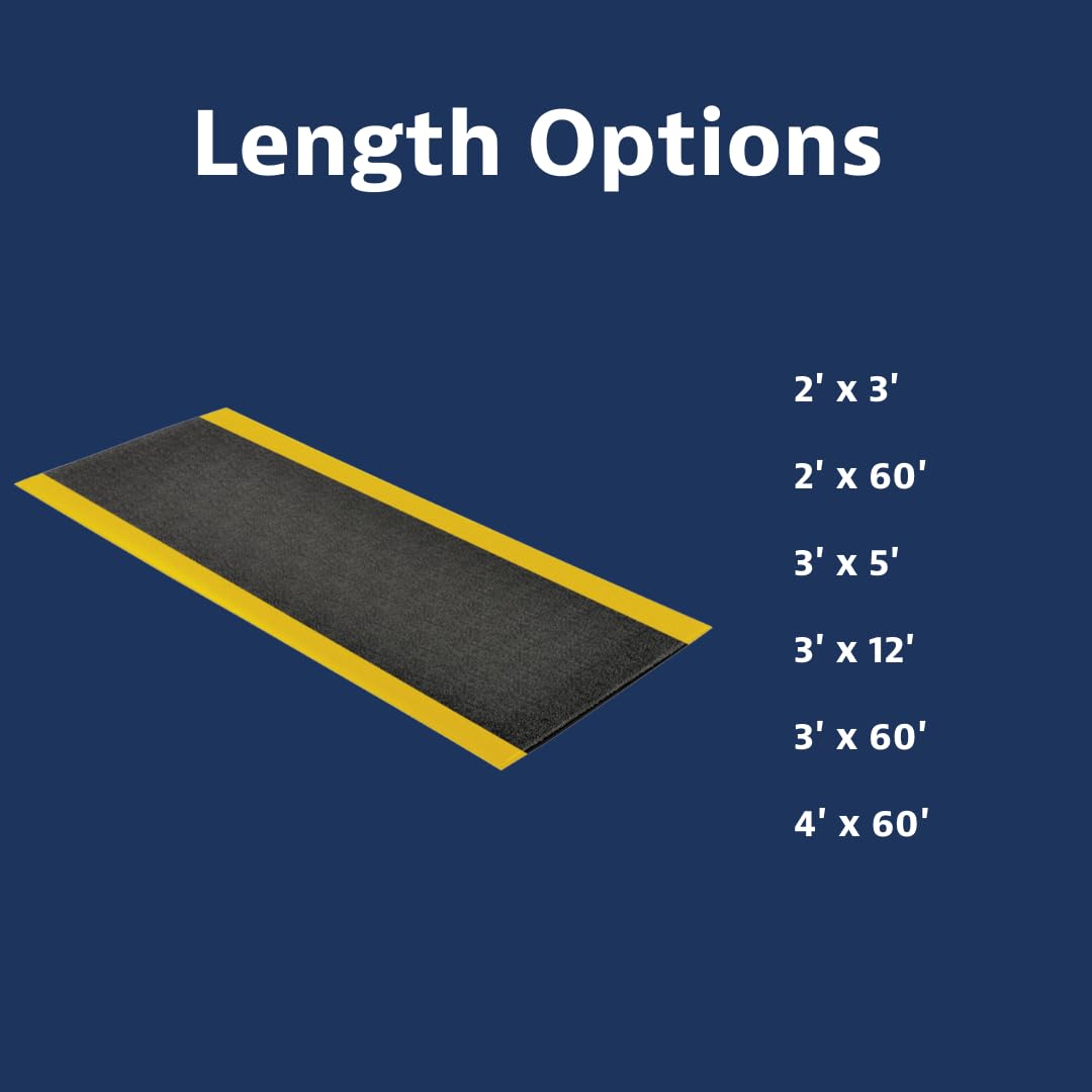 NOTRAX Anti-Fatigue Tapis, 91cm x 150cm, Noir/Jaune
