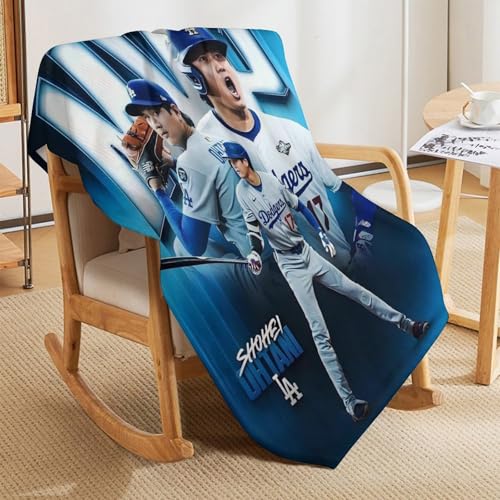 大谷翔平 毛布 ハーフサイズ 100×125cm フランネルブランケット 高精細プリント 軽量 抗菌防ダニ 静電気防止 洗濯可能 オールシーズン使用 柔らかい 子供 大人兼用 [2]
