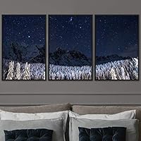 3 Piece Framed Canvas Wall Art Starry Sky Canvas Prints Home Artwork Decoration for Living Room,Bedroom - 16