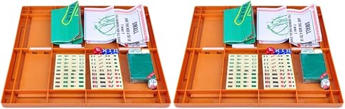 BESPORTBLE Juego de 2 juegos de mesa de mahjong portátil de póquer estera de juego en miniatura chino Mahjong mesa cubierta de mesa Mini juegos de