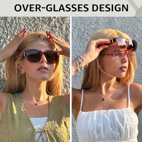 TJUTR Polarized Fit Over Glasses Sunglasses for Women UV Protection, Trendy Oversized Shades Wear Over Eyeglasses2