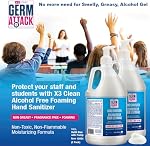 X3 Clean Germ Attack Hand Sanitizer – Alcohol Free and Fragrance Free, Moisturizing - Economy Refill Jug with Foaming Pump – 3.8 L Size (2 Pack)